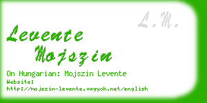 levente mojszin business card